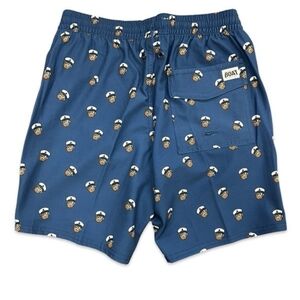 NWT The Boat Monkey Mens Navy Monkey Swimwear Trunks Size Large Vacation Beach